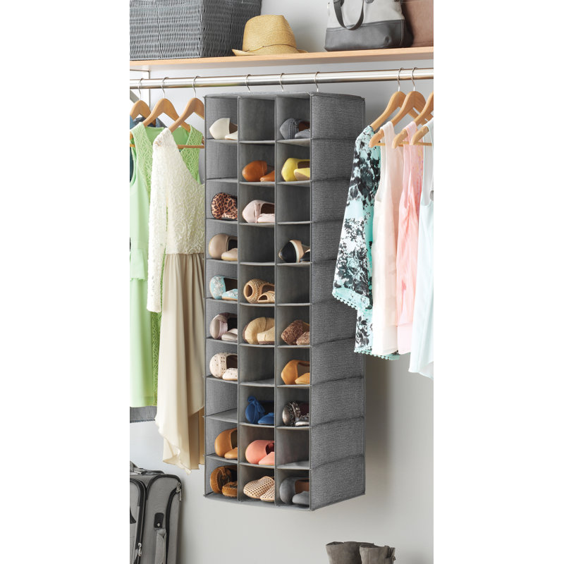 Rebrilliant 30 Pairs Gray Fabric Hanging Shoe Organizer & Reviews Wayfair